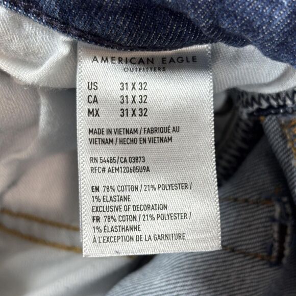 American Eagle Slim Jeans Men's 31x32 Blue Airflex Denim Faded - Picture 10 of 12